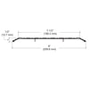 A technical line drawing showing the 9-inch width and 1/2-inch height dimensions of the saddle threshold profile.