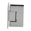 A side profile view of the polished nickel Geneva 037 series glass shower door hinge.