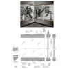 Technical diagram showing the elevation, plan view, and cross-section details of the 1301 Series display case door hardware.