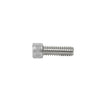A side profile view of a stainless steel socket head cap screw.