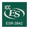 The ICC-ES logo indicating certification ESR-3842 for the building product.