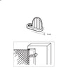 A technical line drawing showing the flush mounting profile and installation of the window screen clip.