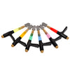 A collection of six Toyo Custom-Grip Supercutters with straight heads and various colored handles arranged in a fan shape.
