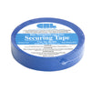 A roll of blue windshield and trim securing tape is wrapped in clear protective plastic packaging.