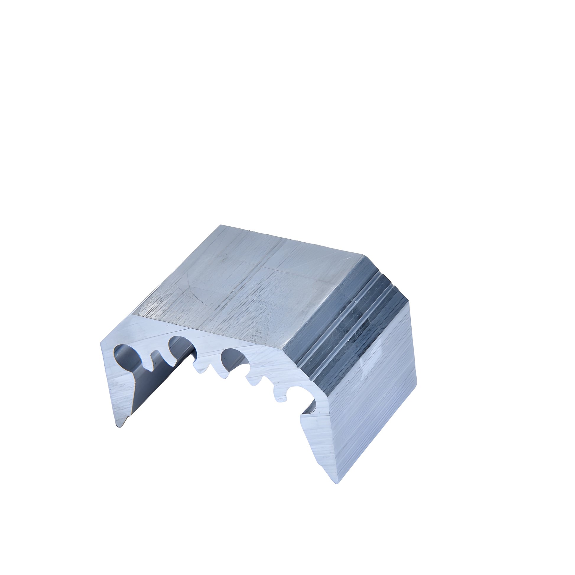 RCB2A aluminum mill-finish rail connecting block with grooved profile for 200-400 Series bottom rails