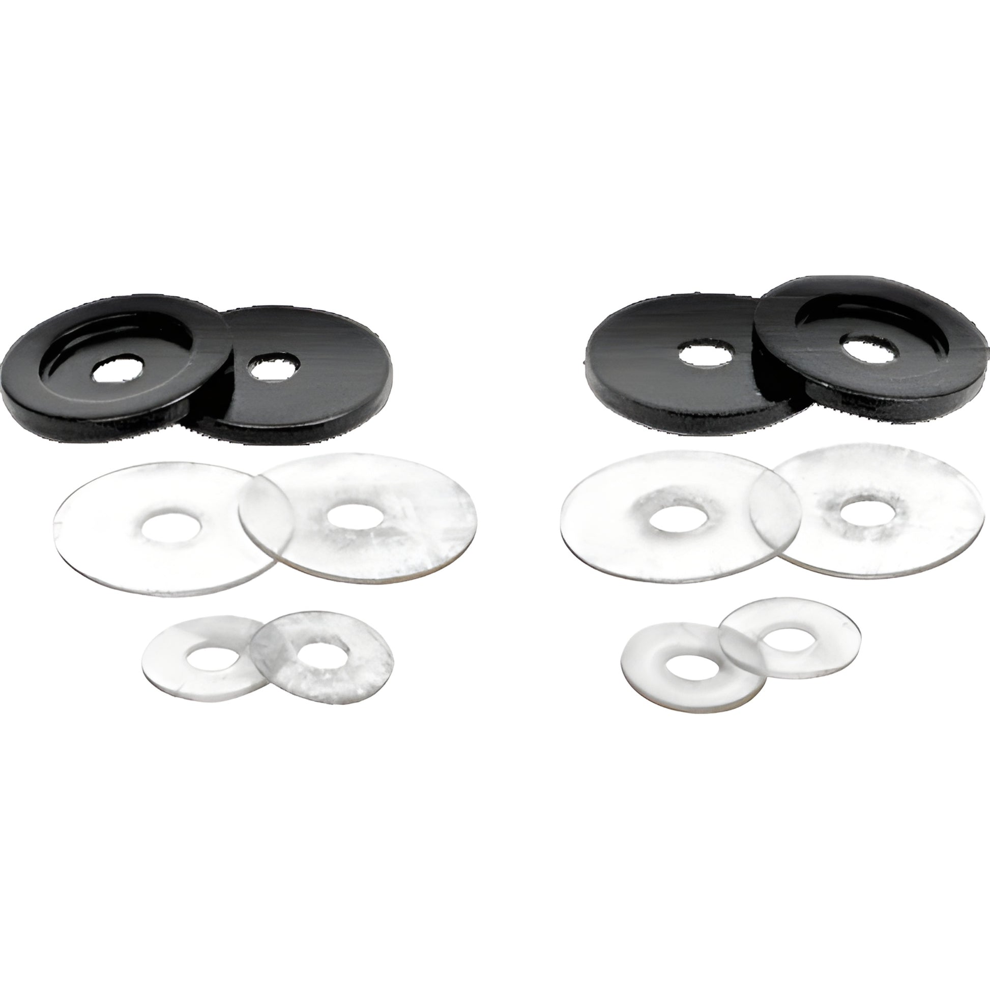 Gun metal brass end caps with clear plastic washers kit for 3/4" (19 mm) solid pull handles, SKU 30WKGM