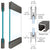 CRL Type 1 SPS Black Bronze 4-in Square Rail Kit Top & Bottom
