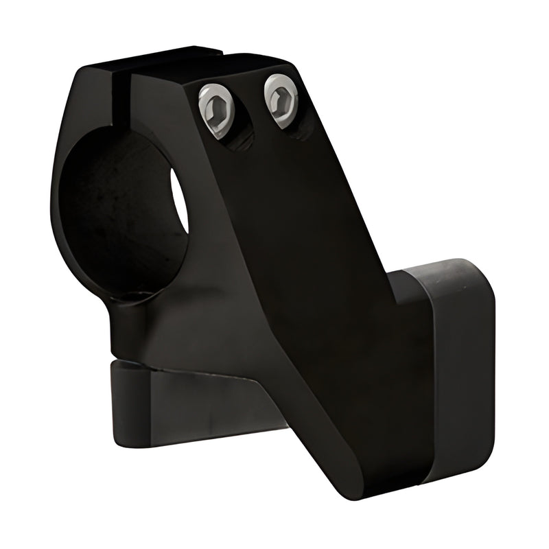 Matte black Laguna series slip-on door stop (SKU LS405LMBL) for top sliding tube, prevents over-travel and protects glass.