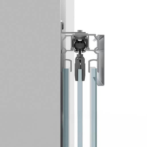 CRL50 Series Sliding Door Kit: Single Door with Two Fixed Panels, Wall Mount, Sleek Design