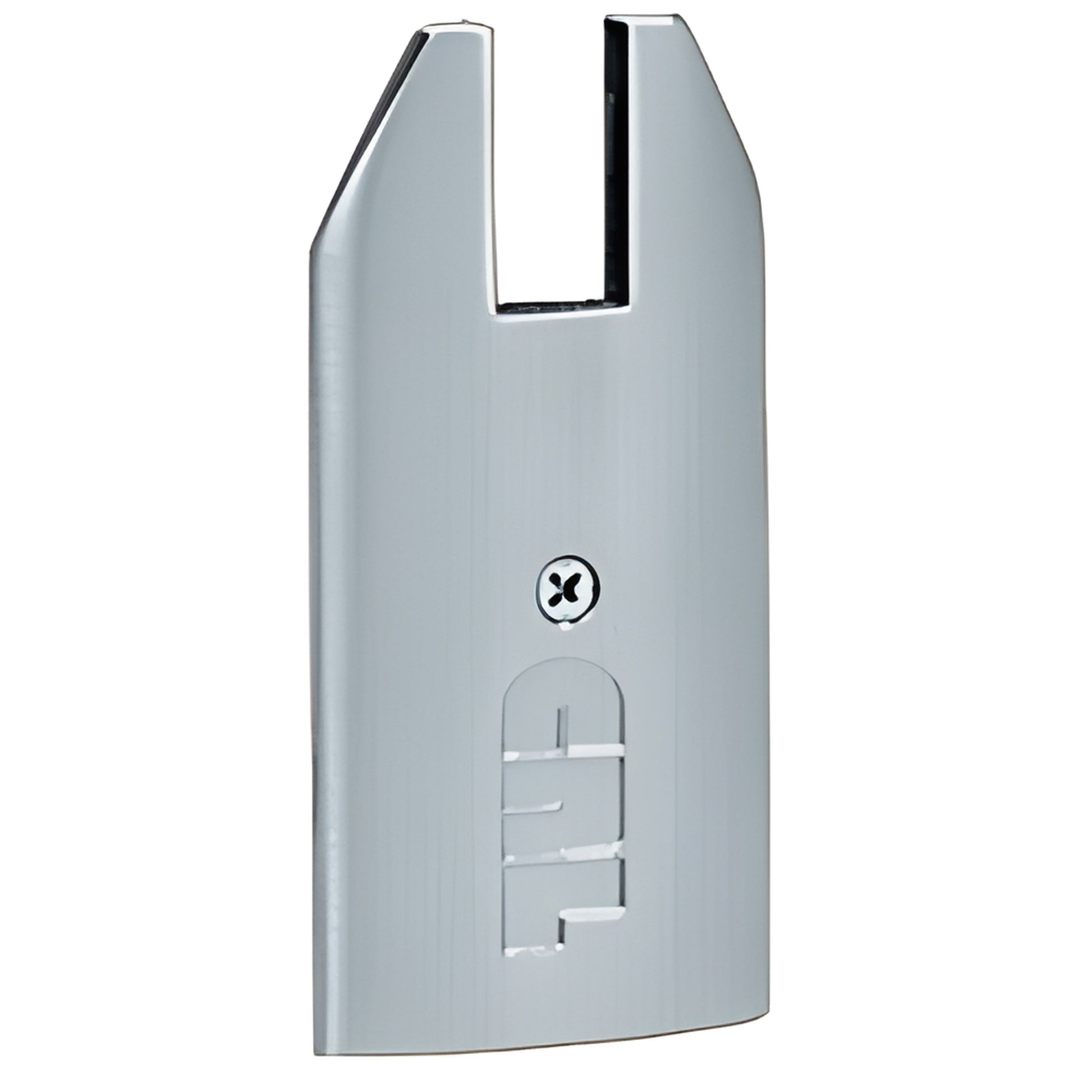 Brushed stainless steel tapered end cap for Wedge-Lock door rail, 3/4" glass (SKU DREC4TBS34)