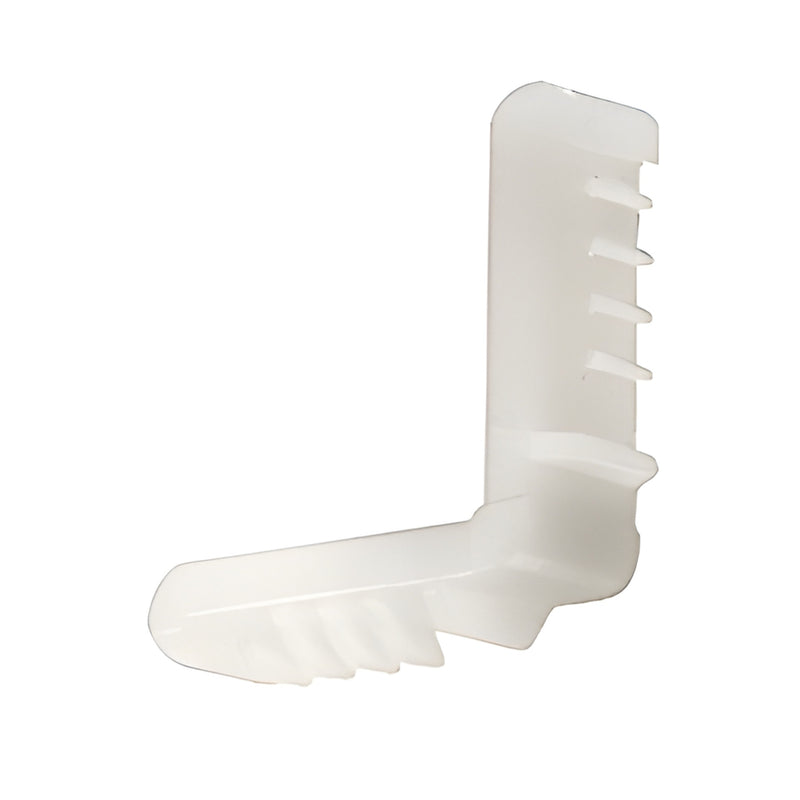 White nylon L-shaped corner for CRL Dual Seal Spacer, 3/8" (SKU 92177)