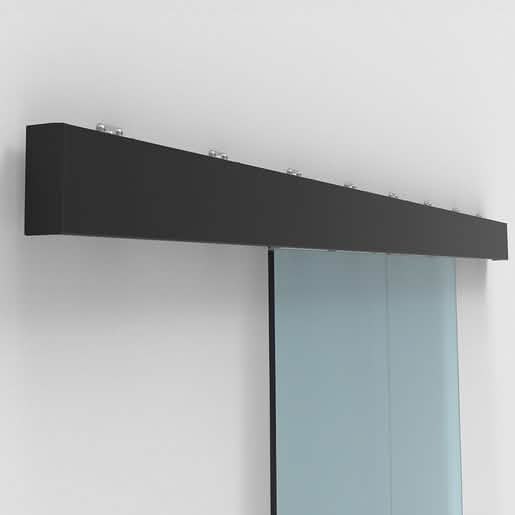 CRL70 Matte Black Synchronized Wall Mount Bi-Parting Slider Kit - Modern Door Solution