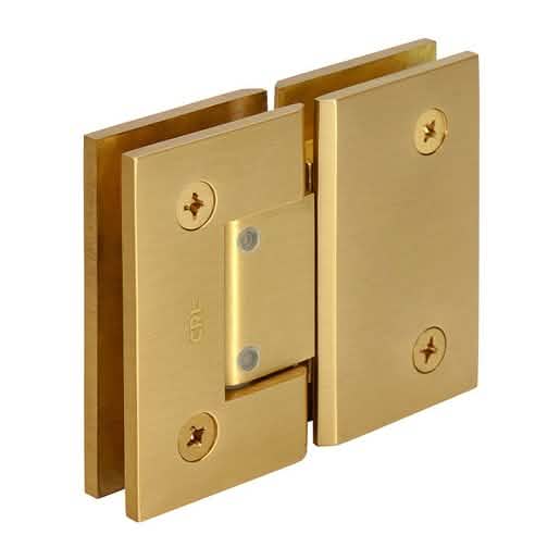 CRL Satin Brass Geneva 380 Series Adjustable 180° Glass-to-Glass Hinge - Image 3