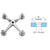 CRL 316 Marine-Grade Polished Stainless Steel 4-Way Handrail Bracket