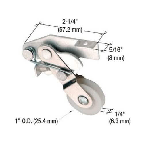CRL 1" Nylon Sliding Screen Door Roller - Durable, Smooth Performance for Easy Installatio