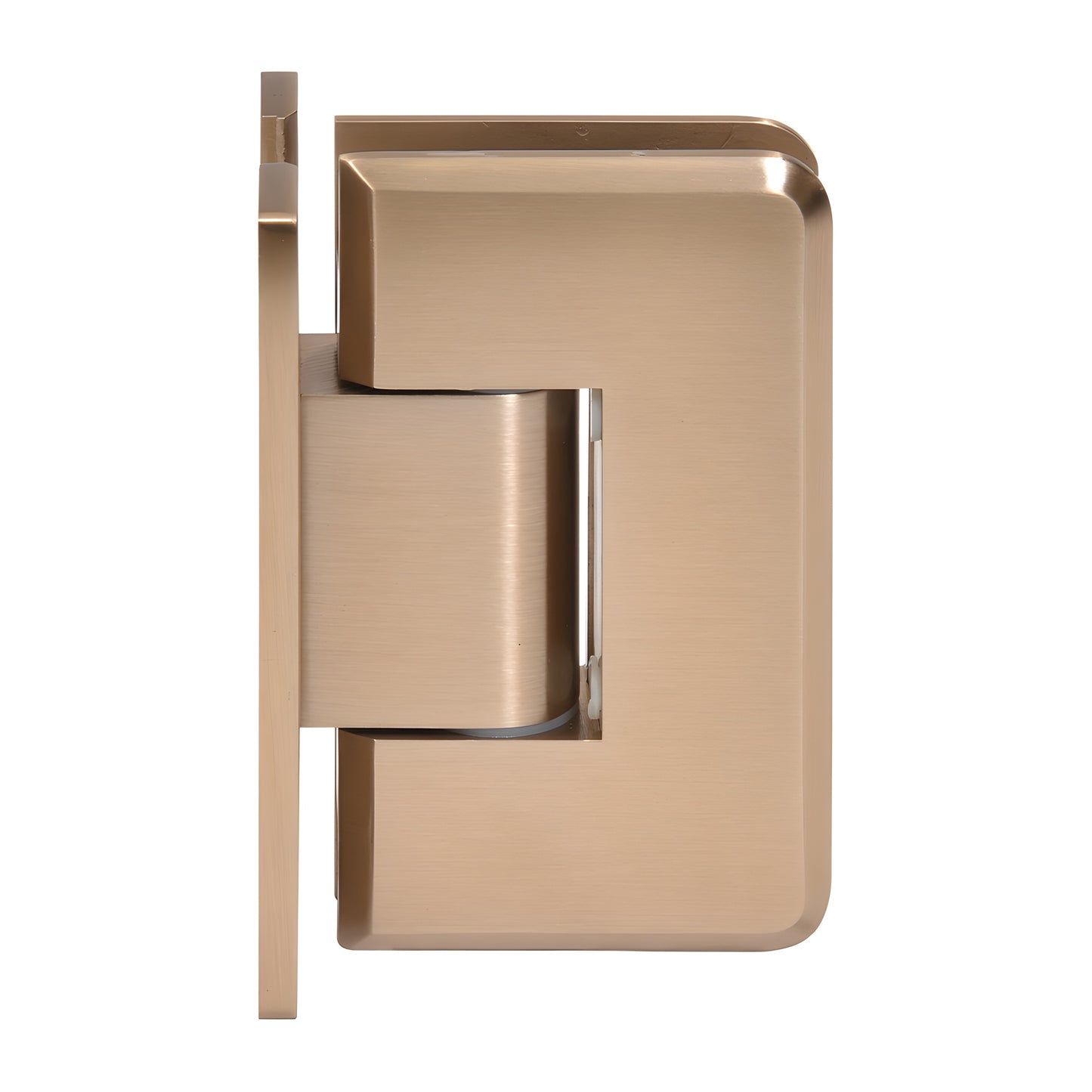 Dark brushed-bronze adjustable brass shower door hinge (Cologne series), SKU C0L337DBBZ.