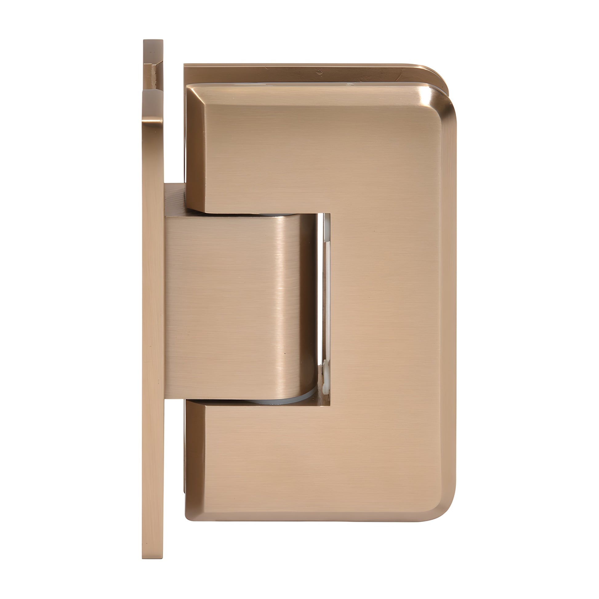 Dark brushed-bronze adjustable brass shower door hinge (Cologne series), SKU C0L337DBBZ.