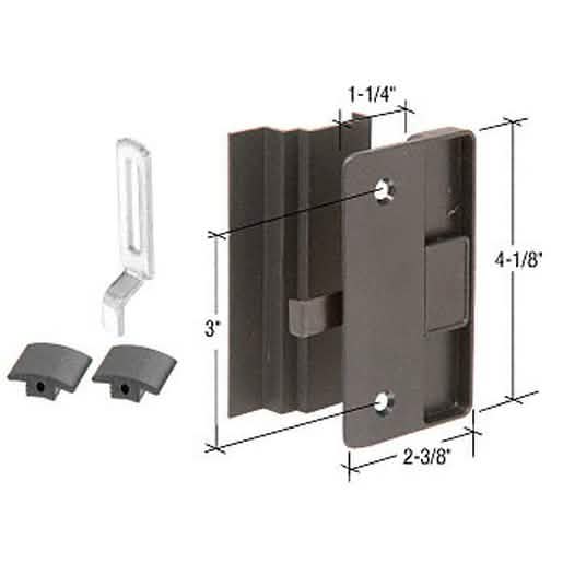 CRL Black Sliding Screen Door Latch with 3" Screw Holes for Columbia Supreme Series