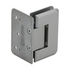 P1N044BN brushed-nickel Pinnacle solid-brass wall-mount shower hinge for 8-12mm glass, beveled edge, self-centering.