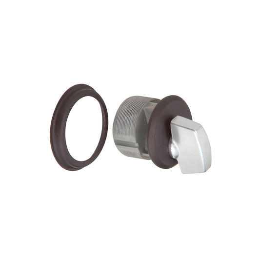 Mortise thumbturn cylinder DL2172DU - 1in 5-pin zinc cylinder with dark bronze ring and AR MS cam