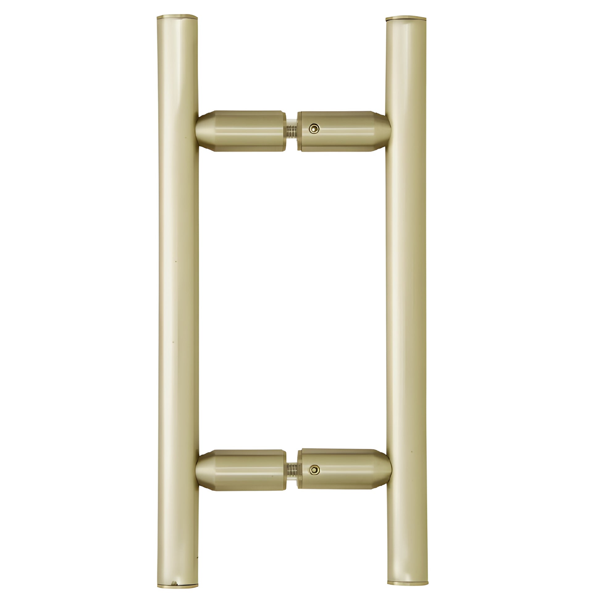 Ladder-style tubular brass shower door pull, brushed bronze finish, back-to-back mounting (SKU: LP6X6BBRZ)