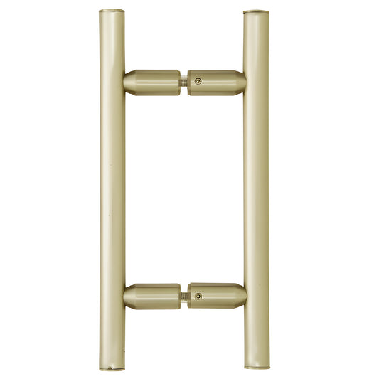 Ladder-style tubular brass shower door pull, brushed bronze finish, back-to-back mounting (SKU: LP6X6BBRZ)