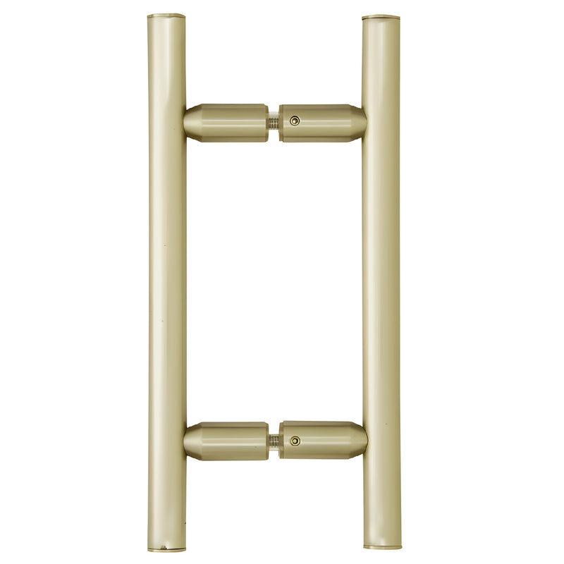Ladder-style tubular brass shower door pull, brushed bronze finish, back-to-back mounting (SKU: LP6X6BBRZ)