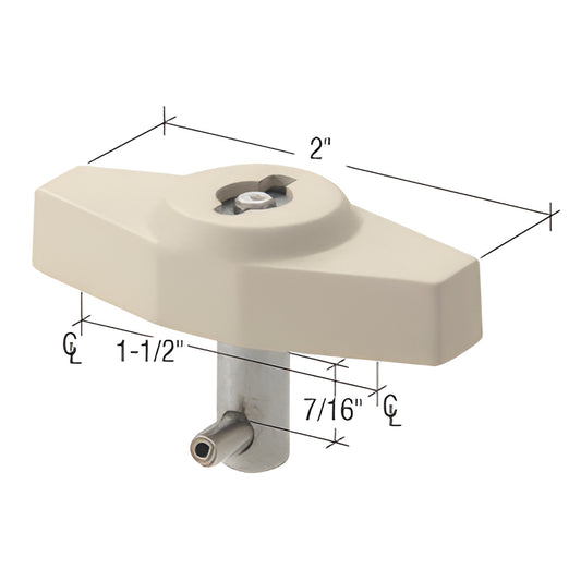 WH02315 champagne access control key lock - tamper resistant, spring loaded T-handle with standard key slot and mounting shaf