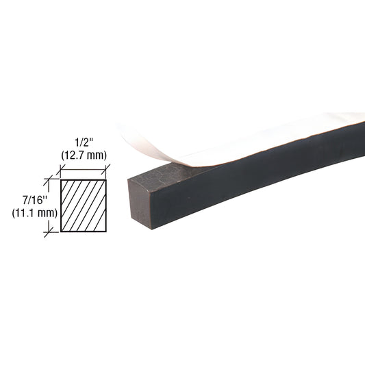 Black neoprene adhesive door seal, 1/2" x 7/16", peel-and-stick strip, SKU AV4859
