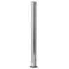 Brite-anodized aluminum square end post with full-length U-channel for 1/4 glass, 30 height, flat cap and base.