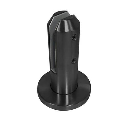 CRL Matte Black 2205 Round Surface Mount Friction Fit Spigot for sleek glass railing