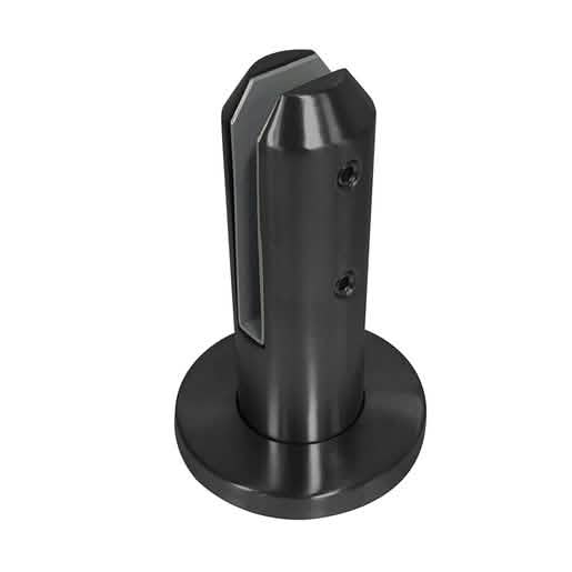 CRL Matte Black 2205 Round Surface Mount Friction Fit Spigot for sleek glass railing