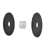 RS0BRG1 black 2in soft-plastic standoff gasket set - two black washers and one white grommet for glass protection