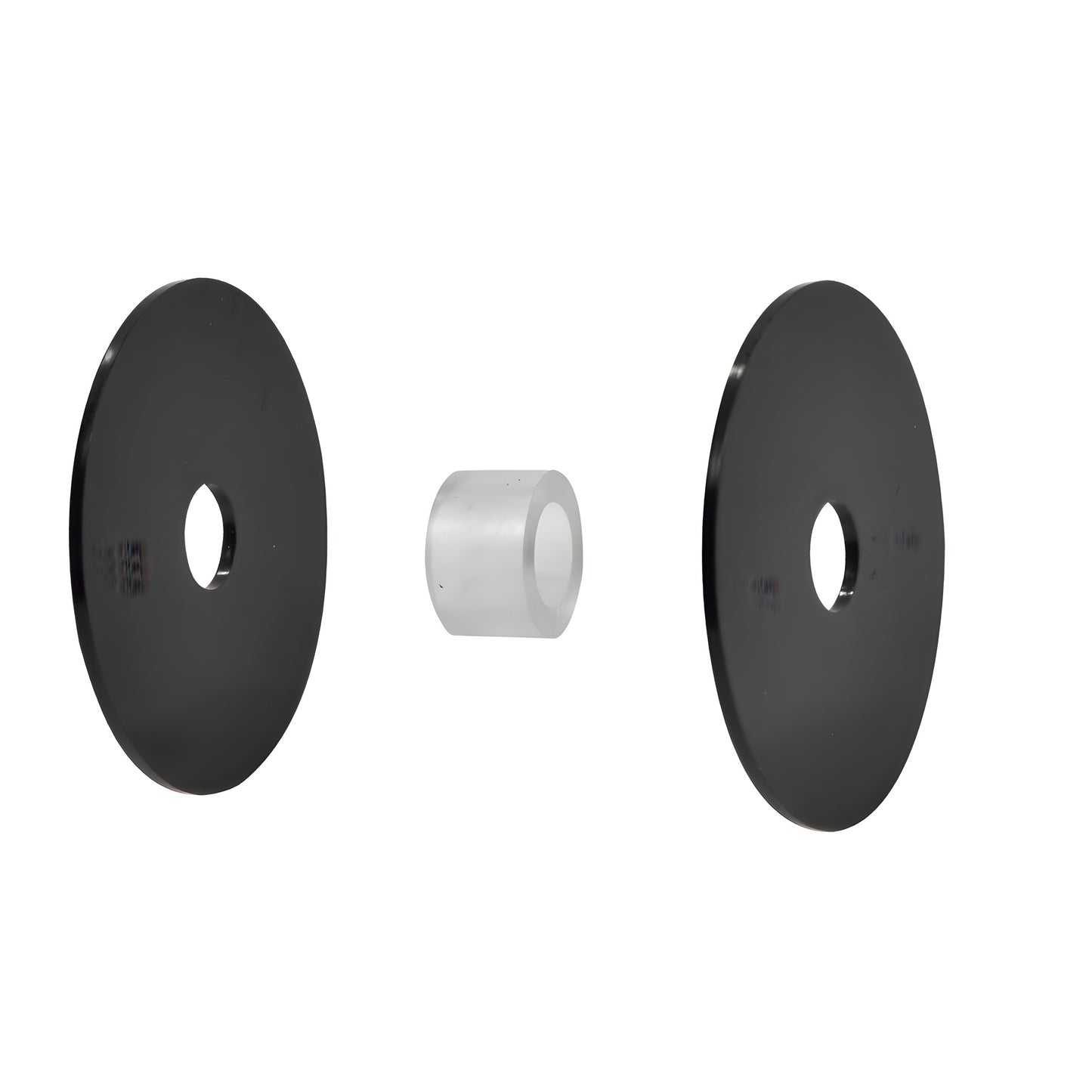 RS0BRG1 black 2in soft-plastic standoff gasket set - two black washers and one white grommet for glass protection