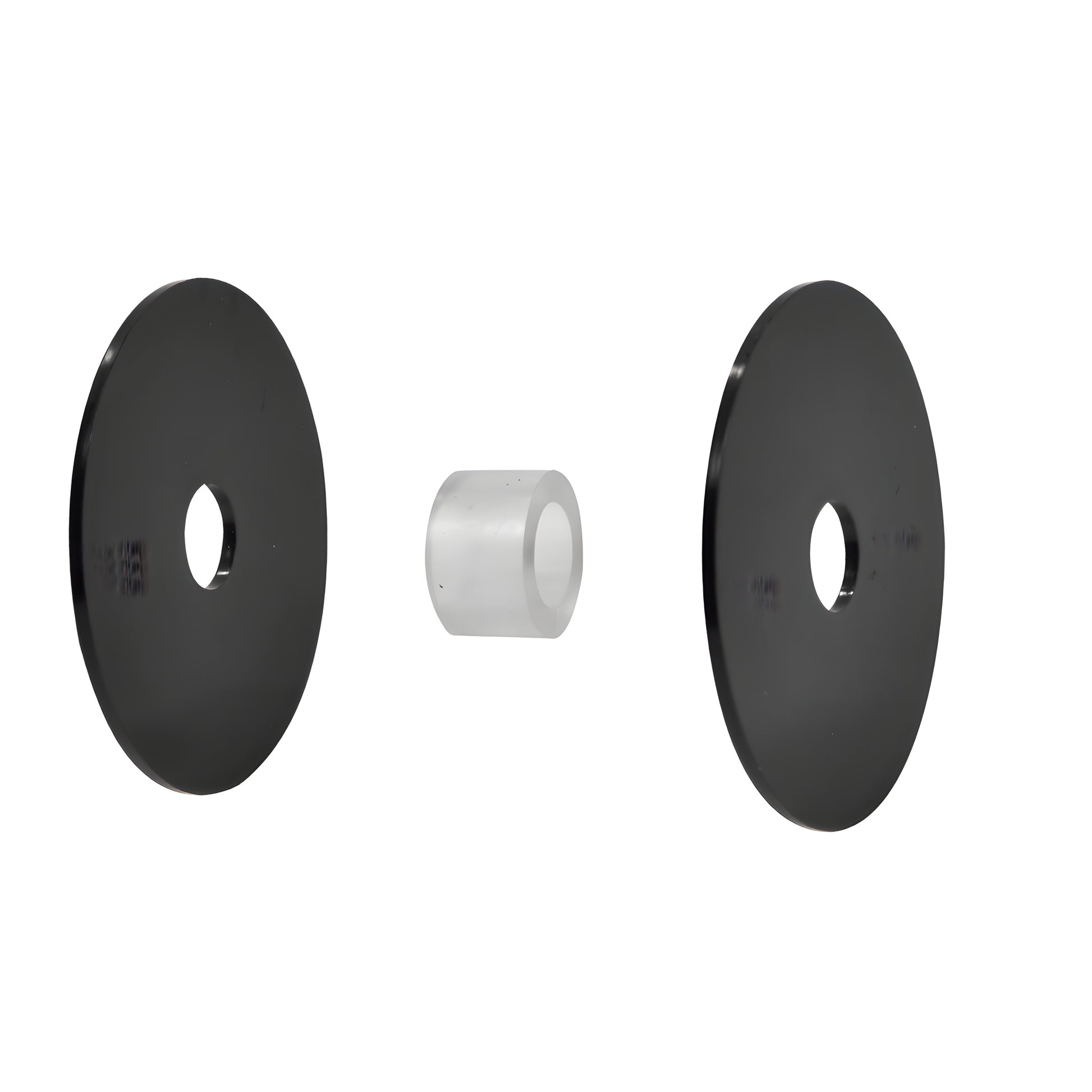 RS0BRG1 black 2in soft-plastic standoff gasket set - two black washers and one white grommet for glass protection