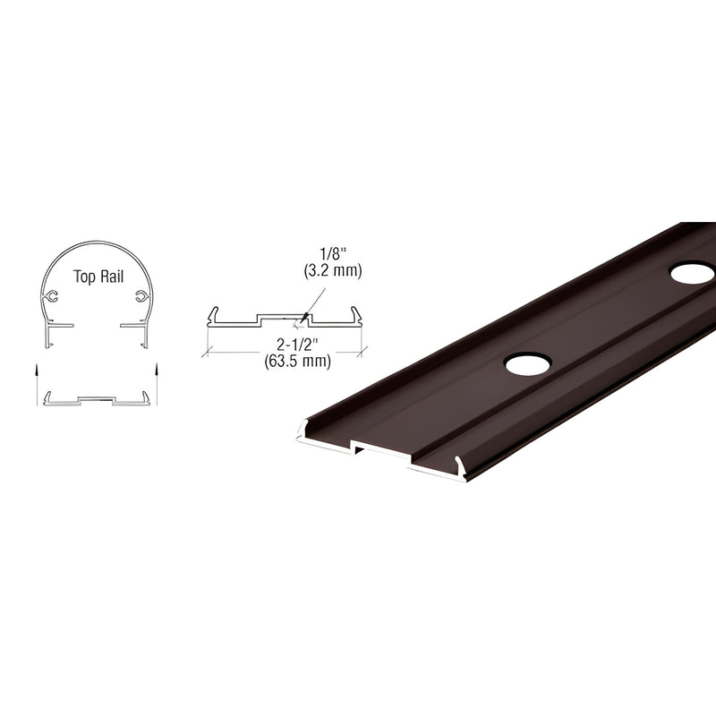 Matte bronze aluminum pre-punched picket infill (SKU 1FPKTDBRZ), 2.5" wide, snaps into top rail, round holes for 3/4" pickets