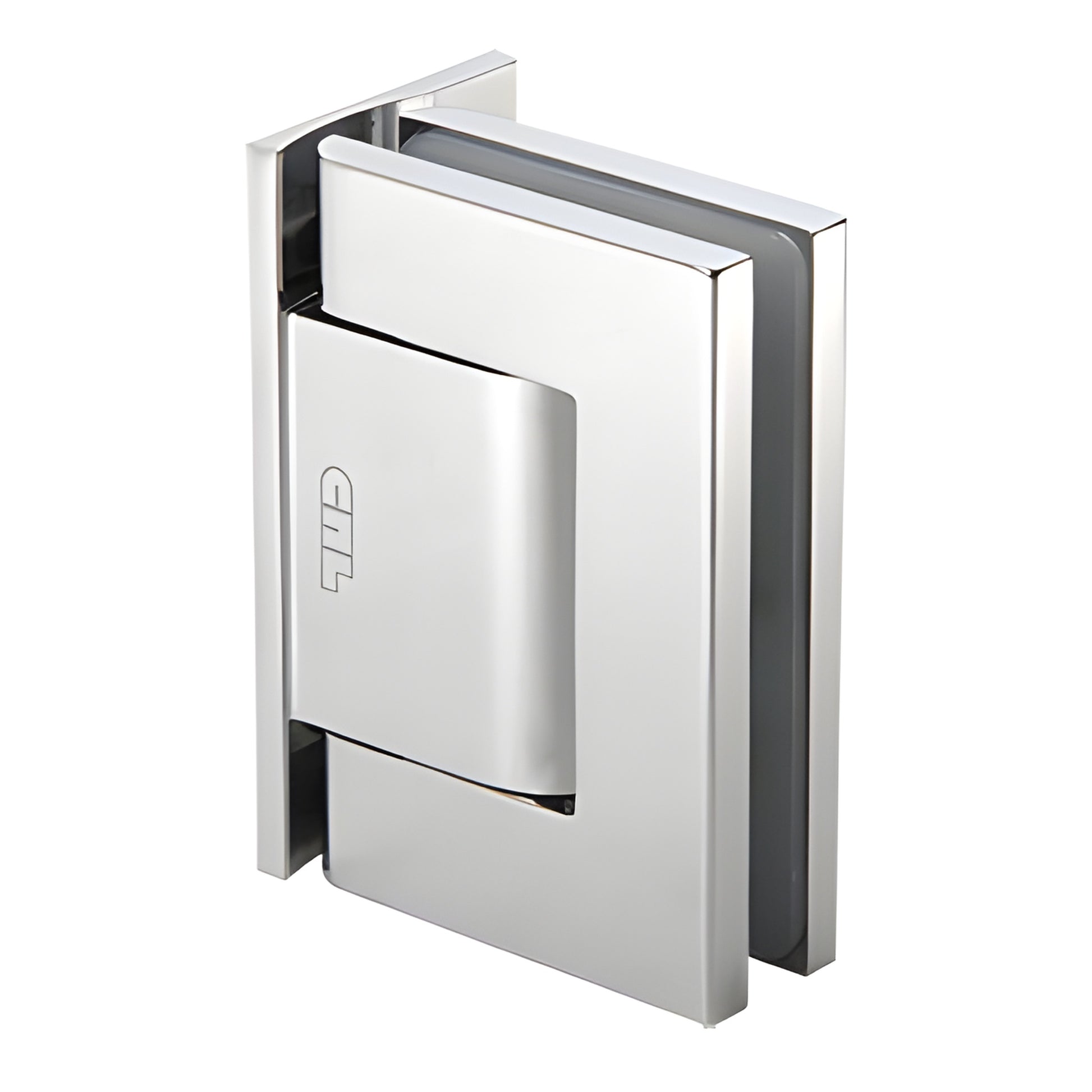 Polished chrome oil-dynamic offset wall-mount glass door hinge, self-closing hold-open 90 - SKU H8011BTCH