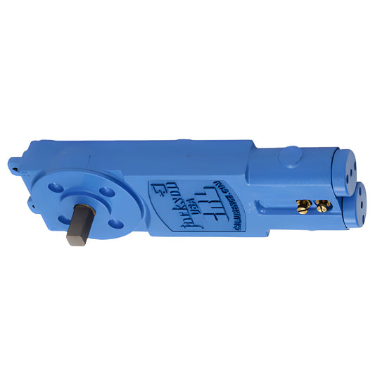 Blue CRL Jackson overhead concealed closer body (SKU 20106M19S) with long spindle, adjustable spring, for ADA glass doors.