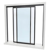 36x48 sliding transaction window (SKU D1041DUXX3648) two 1/4" clear tempered glass panels, duranodic bronze frame