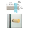 SDK212BN brushed nickel solid brass cylinder glass door knob, 3/4 in. dia, 1-1/4 in. projection, fits 1/4-1/2 in. glass