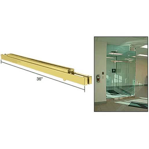 CRL Polished Brass Floating Header with Top Pivots for 36" Opening - Elegant & Durable