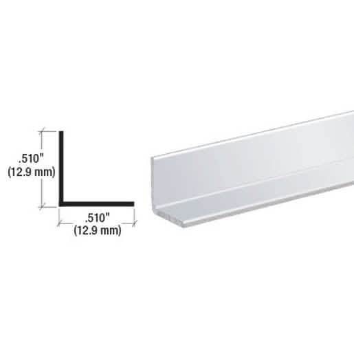 CRL Brite Anodized 1/2\" Aluminum Angle Extrusion - Durable and Stylish Finish