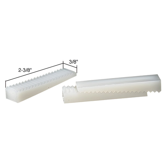 CRL adjustable white plastic stepped setting blocks 2-3/8" 3/8", glazing support pair - SKU 44338