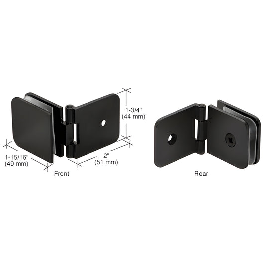 ADJ037MBL matte black adjustable solid brass wall-mount glass clamp for 5/16-1/2 in (8-12 mm) panels