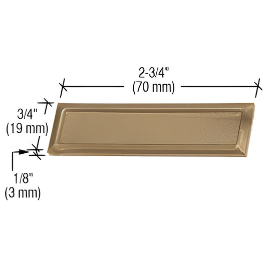 FP90 bronze stick-on finger pull 2-3/4 x 3/4 x 1/8 in, peel-and-stick plastic grip