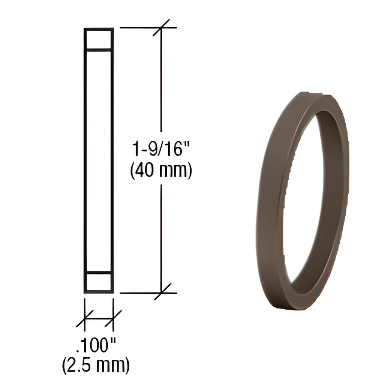 Dark bronze mortise cylinder ring (DRA100DU), 1-9/16" (40 mm) diameter, 0.100" (2.5 mm) thick.