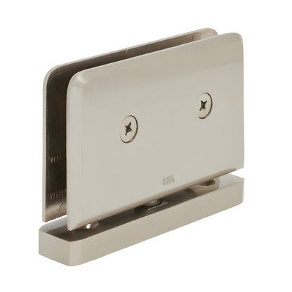 Brushed nickel SRPPH01BN Senior Prima brass pivot hinge for 1/2" glass shower door, self-centering.