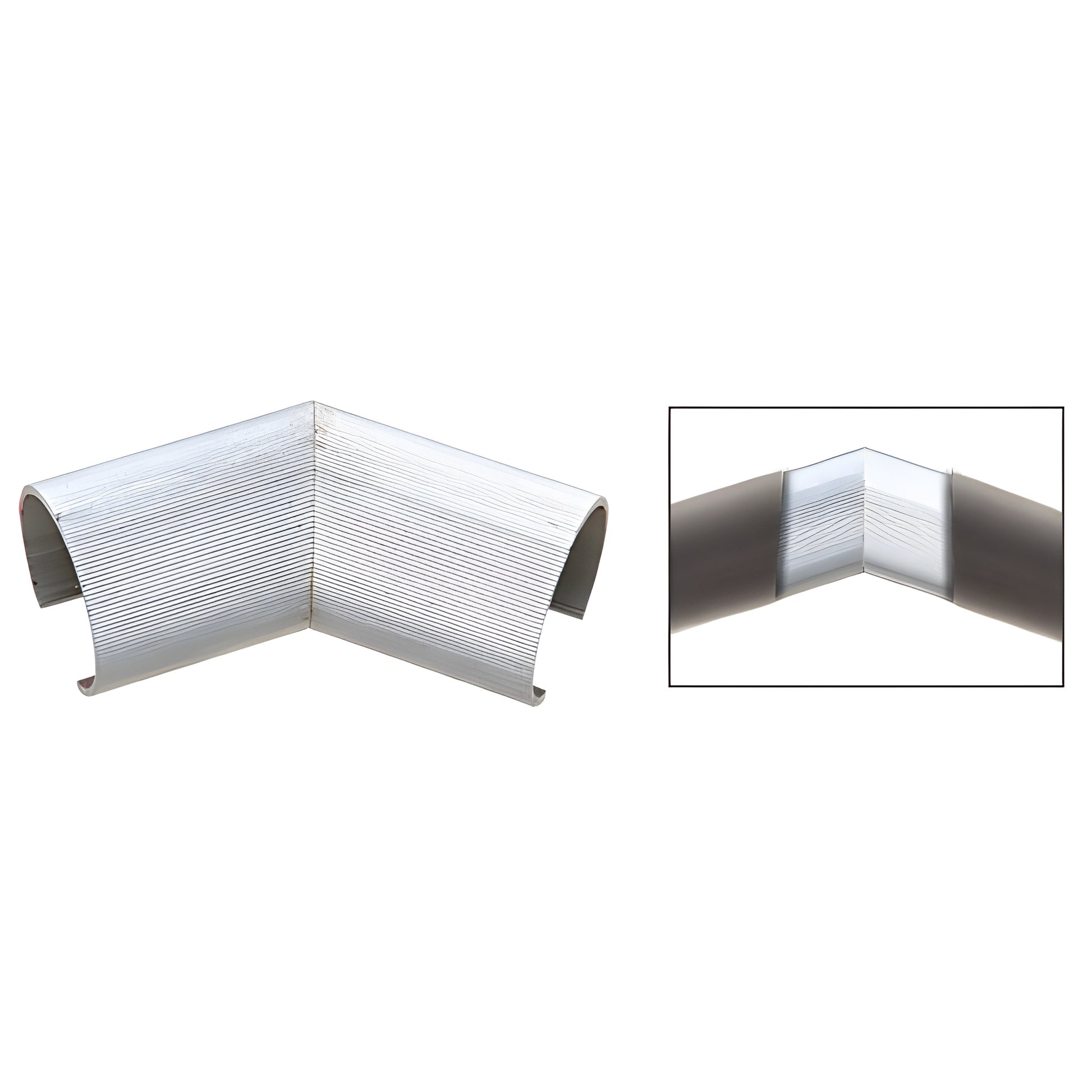135 mill-finish aluminum internal splice sleeve for cap railing (SKU 1S35135M), ribbed extruded profile