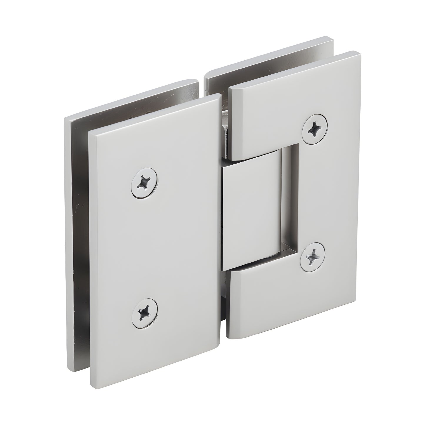 CRL Vienna V1E180SN satin nickel 180 glass-to-glass squared shower hinge, brass construction.