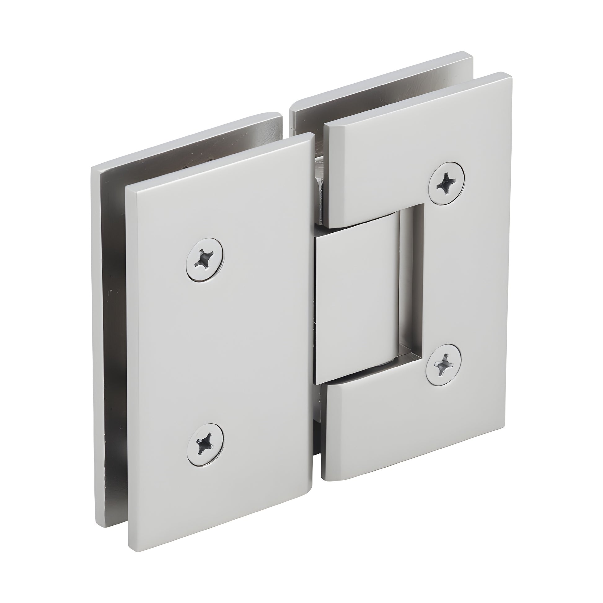 CRL Vienna V1E180SN satin nickel 180 glass-to-glass squared shower hinge, brass construction.